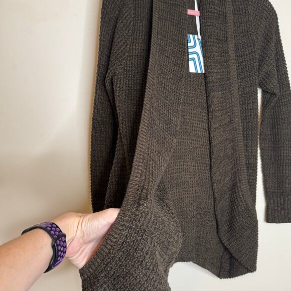 Market & Spruce Tabatha Waffle Cardigan in Brown NWT Size XS - Picture 4 of 8